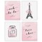 Big Dot of Happiness Paris, Ooh La La - Unframed Eiffel Tower Nursery and Kids Room Linen Paper Wall Art - Set of 4 - Artisms - 8 x 10 inches